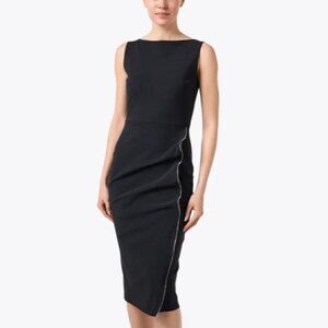 Chiara Boni La Petite Robe Branka Black Zipper Sheath Dress